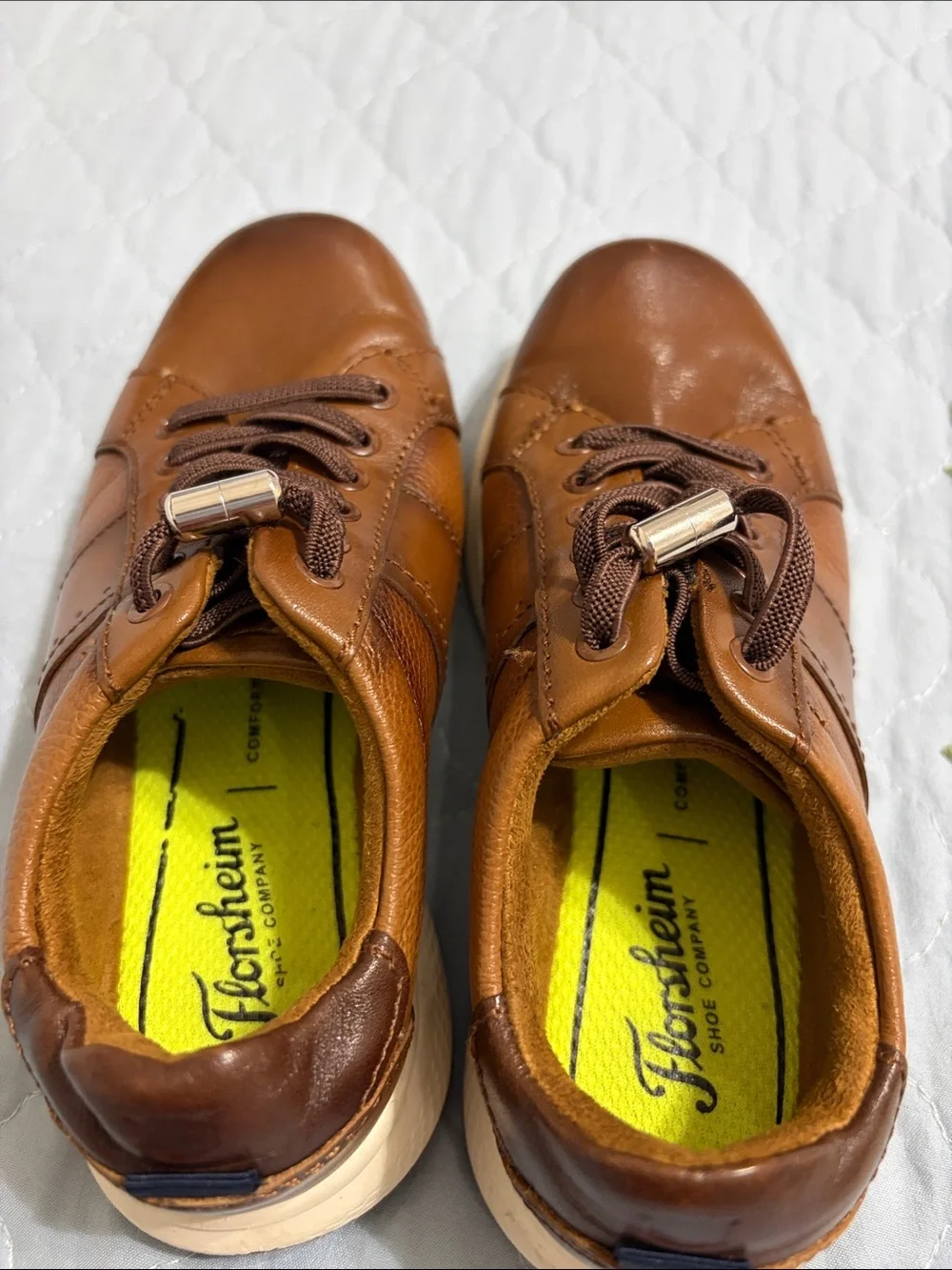 Boys Florsheim Great Lakes Lace to Toe Sneaker Jr Cognac Leather Size 11.5  US